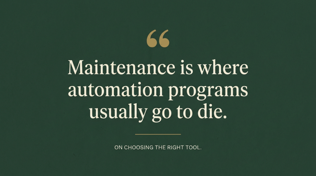 Maintenance in Automation programs