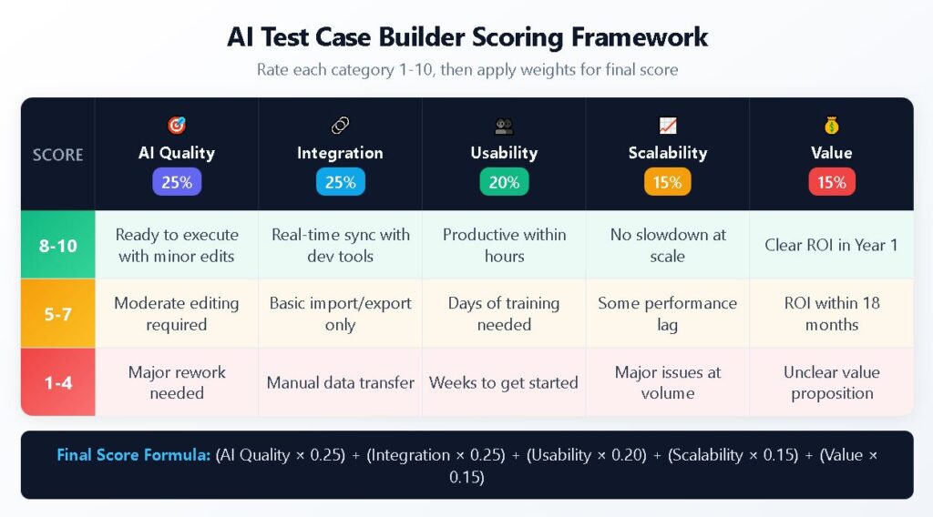 How to Evaluate an AI Test Case Builder for Your QA Workflow AI test case builder scoring framework
