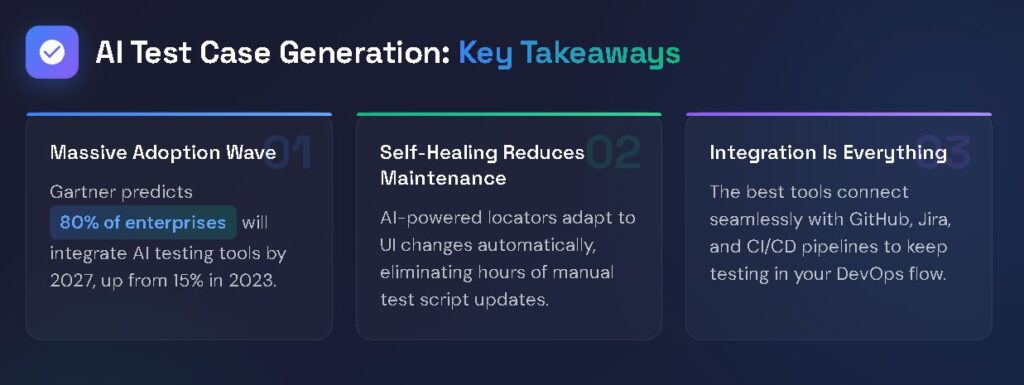 Best AI Test Case Generation Tools in 2026 AI test case generation key takeaways