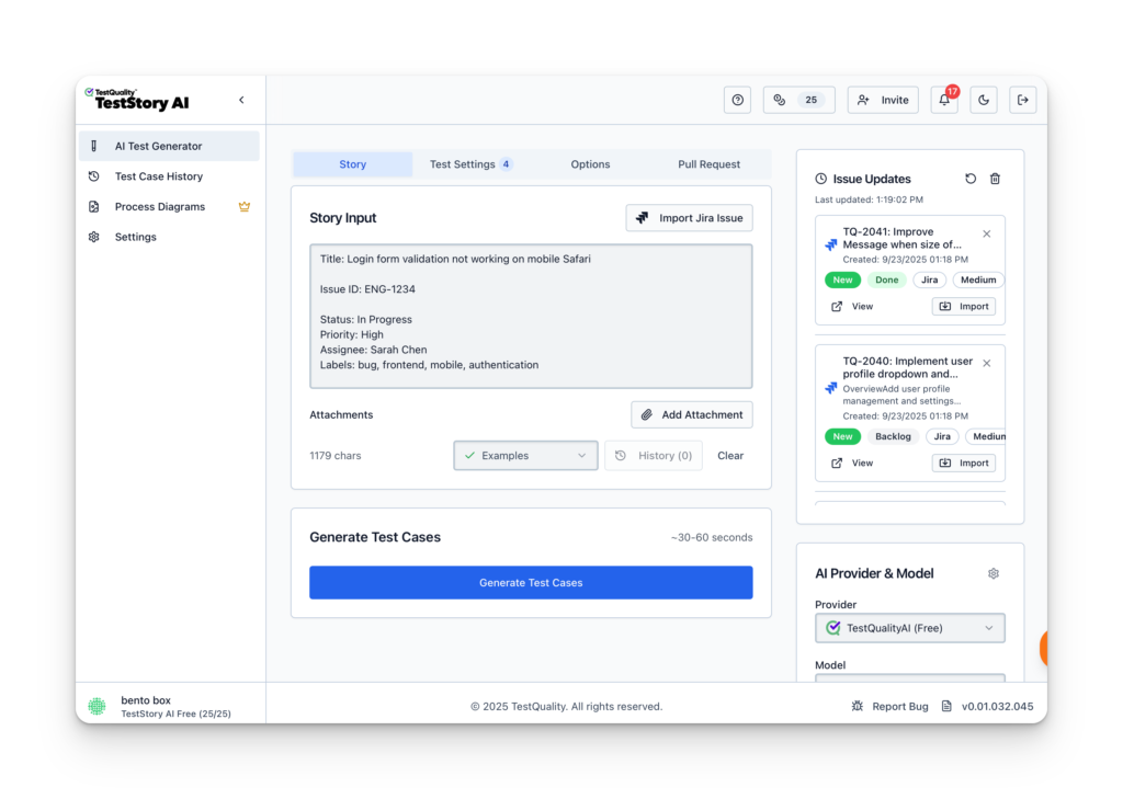 Teststory.ai the AI Test Case Builder